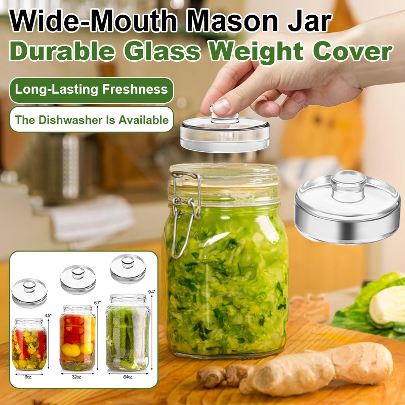 Fermentation Crock - Wide Mouth Canning Jars with Glass