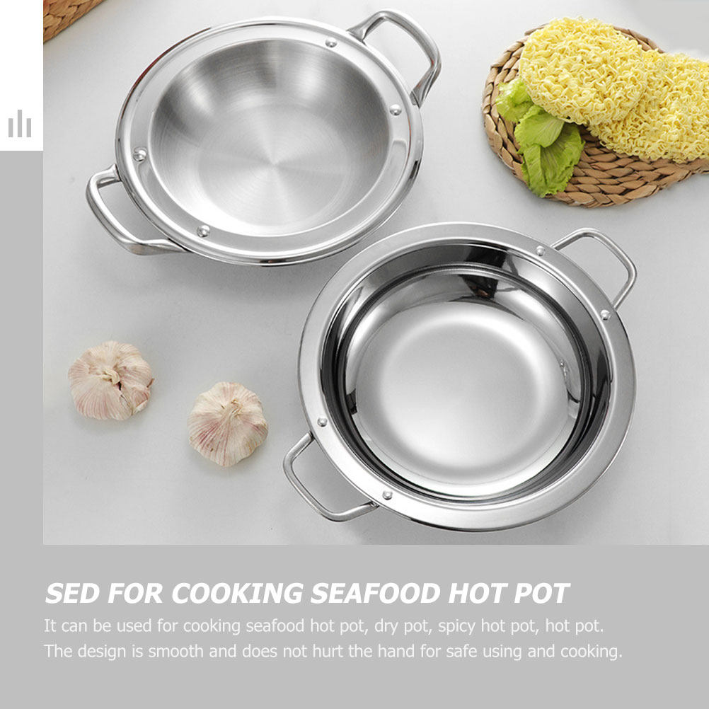 Paella Pan Steel - Multi-Function Stainless Steel Household Cooking Pot