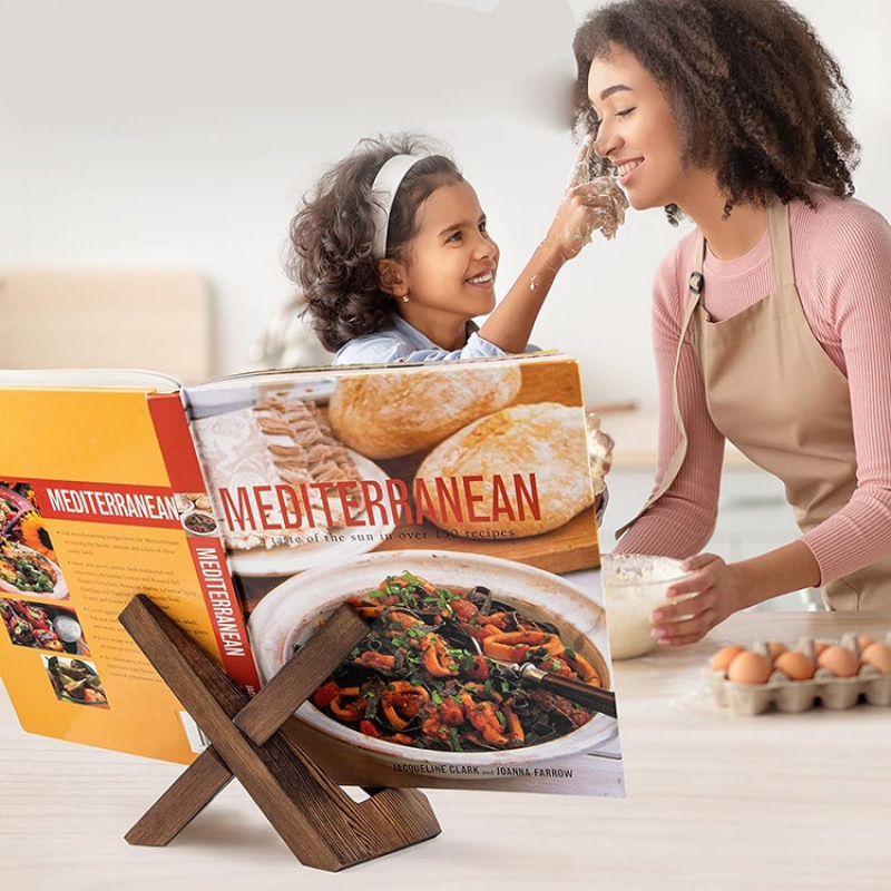 Wooden Cookbook Stand Handmade - Home Cooking Menu ulasan dan harga