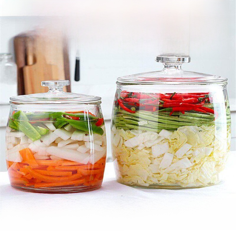 Extra Thick Glass Kimchi Jar w - Fermentation Crock ulasan dan harga