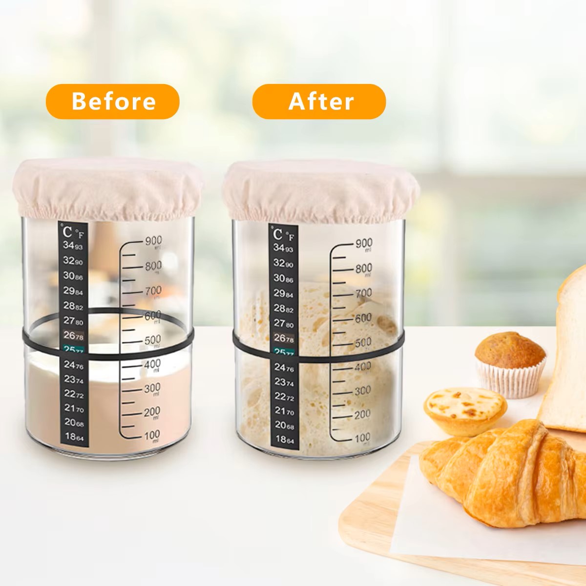1500/900ml Sourdough Starter J - Fermentation Crock ulasan dan harga