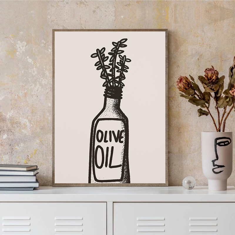 Minimalist Line Art Kitchen Wa - Home Cooking Quotes ulasan dan harga