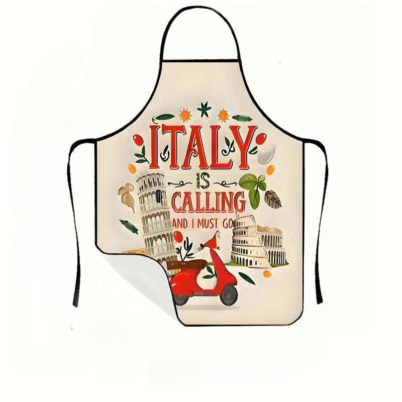1 Piece Italian-Themed Apron,  - Home Cooking In Italian ulasan dan harga
